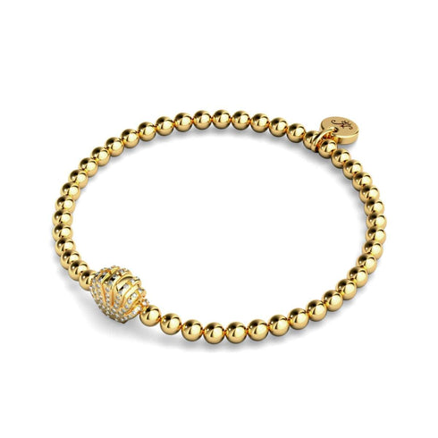 Plage | Or 18 carats | Bracelet à breloques en cristal et coquillage